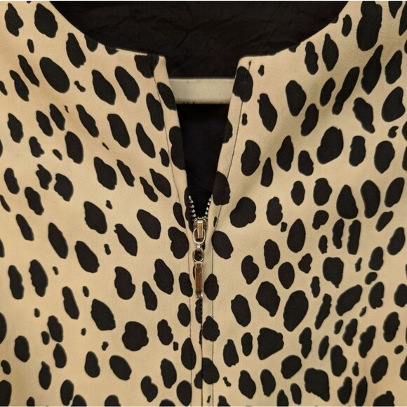 Vintage Elliott Lauren Black & White Animal Print Zip-Up Sleeveless Vest - L - Picture 3 of 9